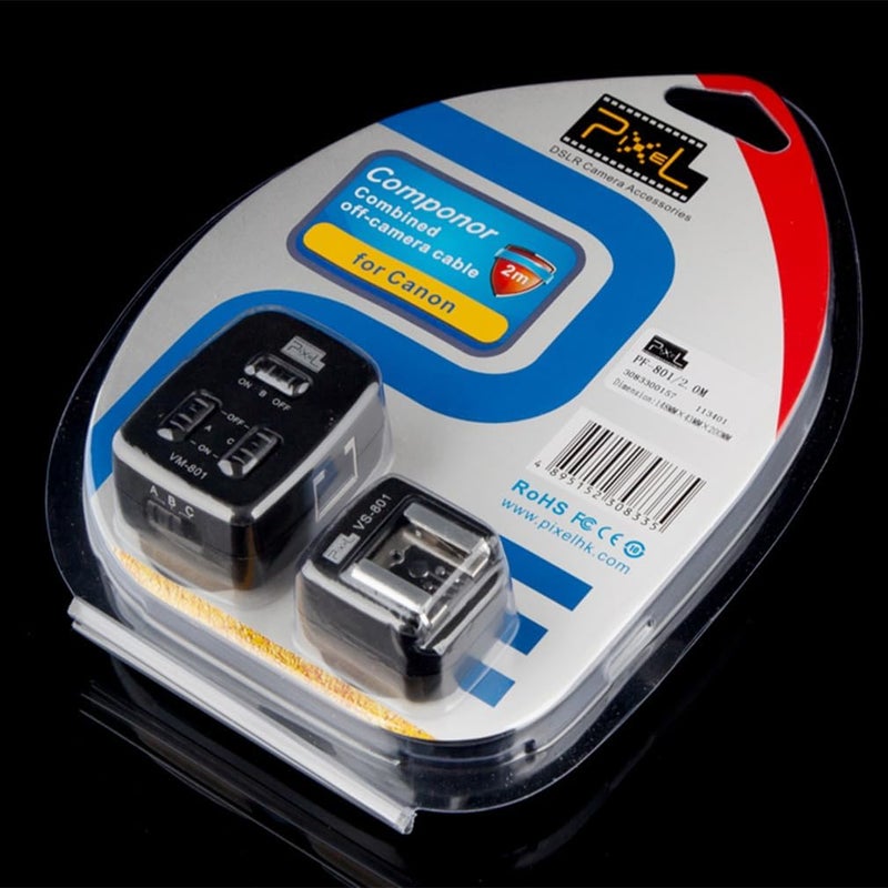 Pixel PF-801/2M E-TTL Off-Camera Shoe Cord for Canon DSLR Flash 580EX II 550EX Canon 430EX II Canon 420EX 380EX Replaces OC-E3b - Image 3